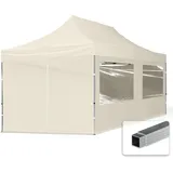 TOOLPORT Faltpavillon Economy 3 x 6 m inkl. 4 Seitenteile creme 59023