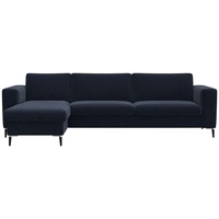 FLEXLUX Ecksofa »Fiore, super Sitzkomfort durch Kaltschaum im Sitz, L-Form«, breite Armlehnen, Kaltschaum, Füße Alu+schwarz blau