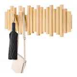Youyijia Garderobenhaken Garderobenhaken 7 Klapphaken aus Holz, Mäntel, Schals und Taschen