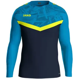 Jako Unisex Kinder Sweatshirt Iconic, Marine/JAKO blau/Neongelb, 152