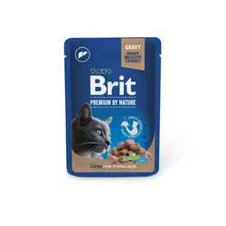 BRIT PREMIUM Pouch Liver Sterilized 24x100g mit Leber für sterilisierte Katzen