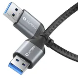 Sonero USB 3.0 Kabel - A/A - Aluminium - space grey/schwarz - 2,00m