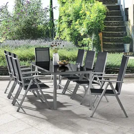 Juskys Milano Set 9-tlg. silbergrau