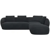 flexlux Ecksofa Torino, rund, L-Form, Sofa-Ecke mit Ottomane, Modernes, organisches Sofa-Design, Kaltschaum, Wellenunterfederung grau