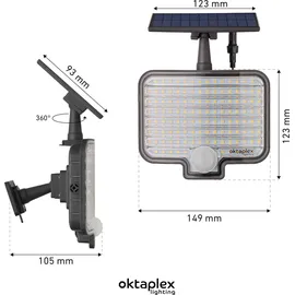 Oktaplex lighting Oktaplex 2er Set Ede Solar Außenstrahler mit Bewegungsmelder IP44 Solarlampe für aussen antharzit - Grau