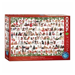 EUROGRAPHICS Puzzle Weihnachtshunde, 1000 Puzzleteile bunt