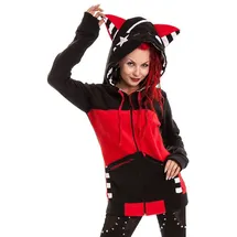 Bye Bye Kitty Star Kitty Frauen Kapuzenjacke schwarz/rot L - L