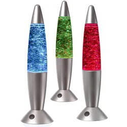ROCKET LAMP - Lavalampe - Glitzer RGB - Touchsensor - H: 36cm - wirbelnde Glitze...