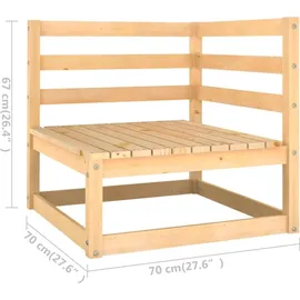 vidaXL Modell 13 Loungeset Kiefer Massivholz grau