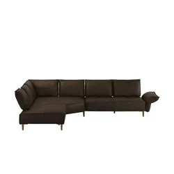 W.SCHILLIG Ecksofa aus Echtleder ¦ braun ¦ Maße (cm): B: 341 H: 84 T: 272