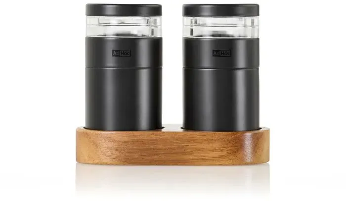 AdHoc Salz- und Pfeffermühle Menage Molt 3tlg. Edelstahl Schwarz