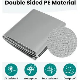 Woltu Abdeckplane grau-schwarz 4x8 m