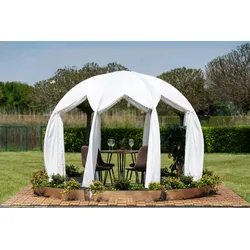 astreea Igloo Terrassenpavillon Model L mit Baldachin Bezug, weiss, wasserabweisend