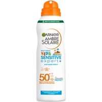 Garnier Sonnenspray LSF 50 für Kinder, Wasserfest und Sandabweisend, Ambre Solaire Kids Sensitive expert+ Anti-Sand Spray LSF 50+, 1 x 150 ml