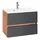 WELLTIME Waschbeckenunterschrank WELLTIME "Lucca", grau (eichefarben, eichefarben, grau), B:60cm H:56cm T:47cm, Schränke, Waschbeckenunterschrank, Badmöbel, Waschtisch inkl. Waschbecken, Breite 60 cm