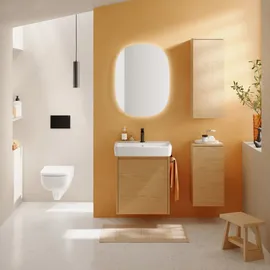 Geberit Renova Plan Seitenschrank, mit einer Tür, 33x65x29,7cm, Eiche natur / Melamin Holzstruktur