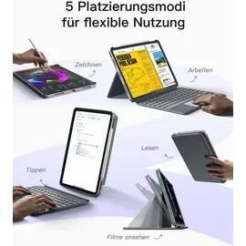 Inateck Hülle mit Tastatur für iPad 10 Generation,Tastatur mit Touchpad für iPad 10th Gen 10,9 Zoll 2022,Abnehmbare,7-Farbiger Hintergrundbeleuchtung,Hoch-/Querformat Ständer,QWERTZ,KB04112