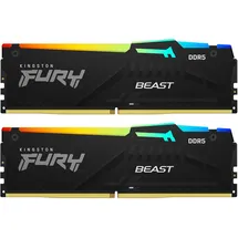 Kingston FURY Beast RGB Schwarz 64GB Kit (2x32GB) DDR5-6000 EXPO DIMM Arbeitsspeicher, CL36-38-38, 1.35V