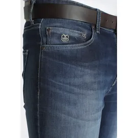 delmao Stretch-Jeans ""Reed"", Herren, Gr. 34, Länge 34, dkblau use, Obermaterial: 82% Baumwolle, 16% Polyester, 2% Elasthan, Basic, normal lang, Jeans, gerader Beinschnitt, Used-Look-Waschung, niedrige Leibhöhe