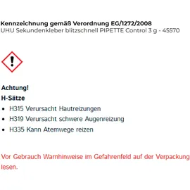 UHU Sekundenkleber blitzschnell Pipette 3 g