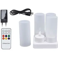 Wiederaufladbare Led-kerze Mit Fernbedienung, Flammenlos Und Flackernd, Ideal Für Dekorationen Und Partystimmung (100-240 V, Europäischer Stecker)