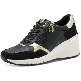 Marco Tozzi by Guido Maria Kretschmer Sneaker, Black/Gold, 41 EU