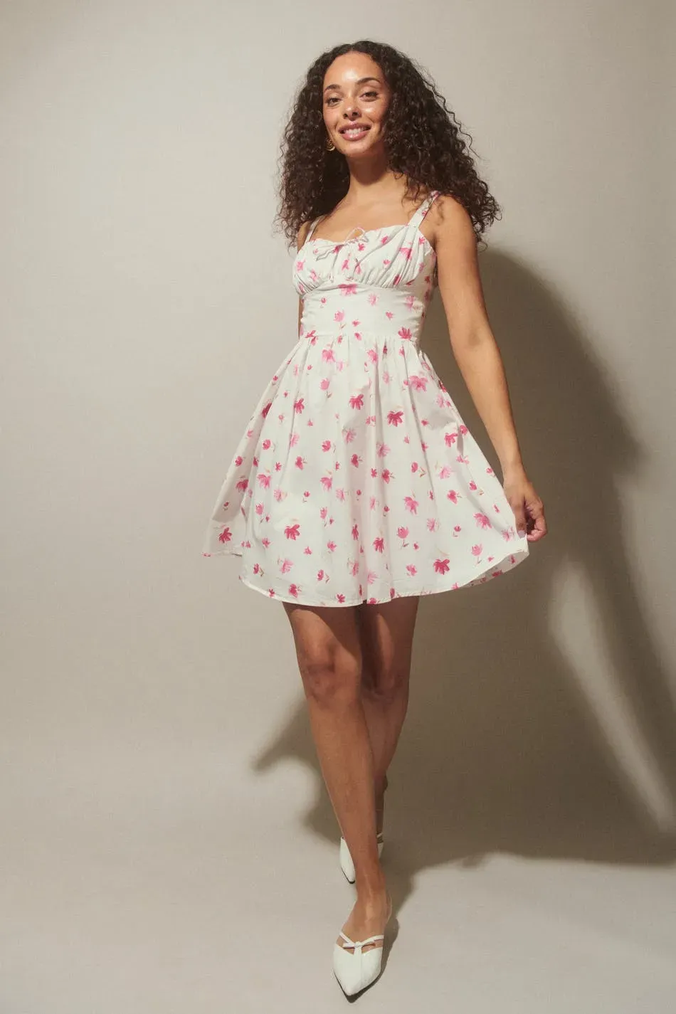 Gathered bust mini dress