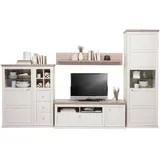 hom'in Hom`in Wohnwand , Grau, Weiß, Metall 9 Fächer 4 Schubladen 330x209.2x50.1 cm Beimöbel erhältlich Wohnzimmer, Wohnwände, Anbauwände