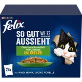 FELIX So gut wie es aussieht Geschmacksvielfalt mit Gemüse in Gelee 4 x 24 Beutel à 85 g