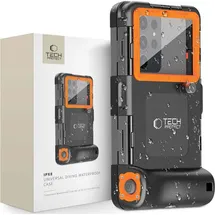 TECH-PROTECT Universal Wasserdichtes Tauchgehäuse schwarz-orange