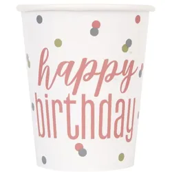 21. Geburtstag Partyset Einweggeschirr roségold 48 tlg. Partygeschirr Teller Becher Servietten