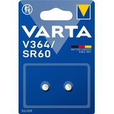 Varta Batterien Knopfzellen V364/SR60 , 2 Stück, Silver Coin, 1,55V, kindersichere Verpackung, für elektronische Kleingeräte - Uhren, Autoschlüssel, Fernbedienungen, Waagen, Made in Germany