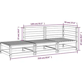 vidaXL Gartensofa 2-Sitzer Loungesessel weiß