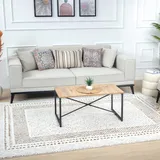 livabliss Monaco Wohnzimmer Boho, großer Schlafzimmer 160x213 cm Esszimmer mit geometrischem Muster, Skandinavischer Wohnzimmer modern in Creme, Orange, Braun