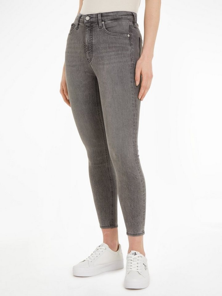 Calvin Klein Jeans Ankle-Jeans HIGH RISE SUPER SKINNY ANKLE mit hohem Bund grau 30