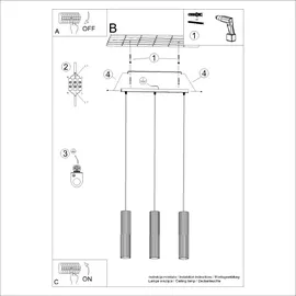 Sollux Lighting Karbon 3-flg. 45 cm Aluminium grün