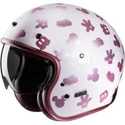 HJC V31 Disney Mickey Retro Jet Helm, wit-pink, XS 54 55 Voorman