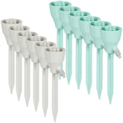 Relaxdays Bewässerungssystem für Flaschen, 12er Set, automatische Bewässerung, Tröpfchenbewässerung m. Ventil, grau/mint