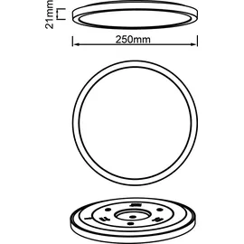 Brilliant Tuco 1 LED-Deckenaufbau-Paneel 25 cm schwarz/weiß