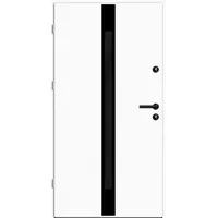 Aluminium-Stahl Nebeneingangstür "PALITA" BLACKLINE Weiß RAL 9016 beidseitig außen öffnend DIN links