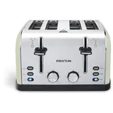 PRIXTON Bianca Toaster | 4 Scheiben, 7 Röststufen, Leistung 1900W, Langschlitz, Edelstahl, Defrost Funktion, Wärmeisolierendes Gehäuse, inkl. Krümelschale