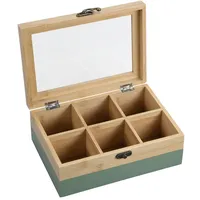 KESPER TeeBox mit 6Fächern,Bambus, grün