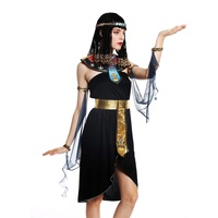 dressmeup W-0264-M/L Kostüm Damen Frauen Karneval Halloween Ägypterin Kleopatra Cleopatra Pharaonin schwarz M/L