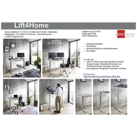 Innostyle Schreibtisch LIFT4HOME grau
