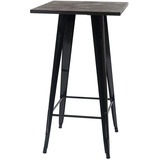 Mendler Stehtisch HWC-A73 inkl. Holz-Tischplatte, Bistrotisch Bartisch, Metall Industriedesign 107x60x60cm ~ schwarz