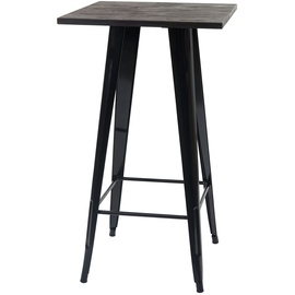 Mendler Stehtisch HWC-A73 inkl. Holz-Tischplatte, Bistrotisch Bartisch, Metall Industriedesign 107x60x60cm ~ schwarz