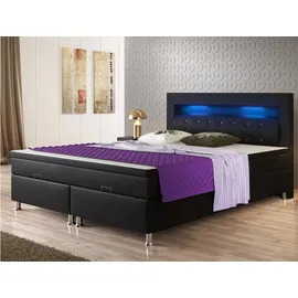 Inter Handels Boxspringbett Monaco 180x200 cm mit Bettkasten - schwarz