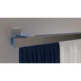 INDEKO Gardinenstange INDEKO "Bern", silber (edelstahlfarben), L:190cm, Aluminium, Gardinenstangen, Innenlauf Komplett-Set inkl. Gleitern und Montagematerial