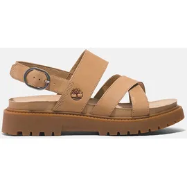 Timberland Clairemont Way Cross Strap Sandalen Mid Beige Nubuck 40