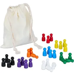 Relaxdays Spielfiguren für Brettspiele 160er Set Blau,Grün,Rot